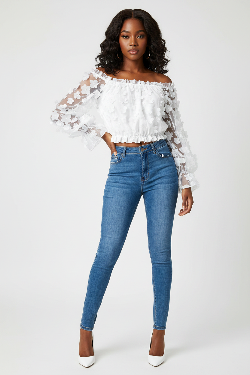 Floral Chiffon Blouse by Royal Closet
