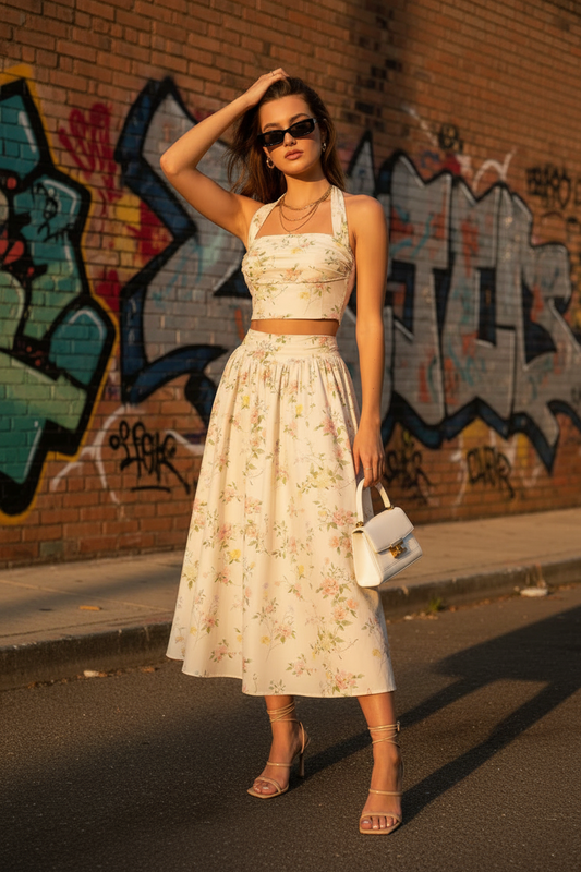 HALTER TOP AND SKIRT 2-piece set by eprolo