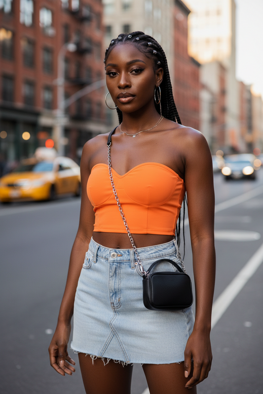 Womens Strapless Cropped Top by eprolo