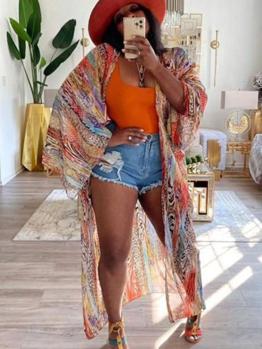 Womens Bohemian Print Cardigan by Trendsi