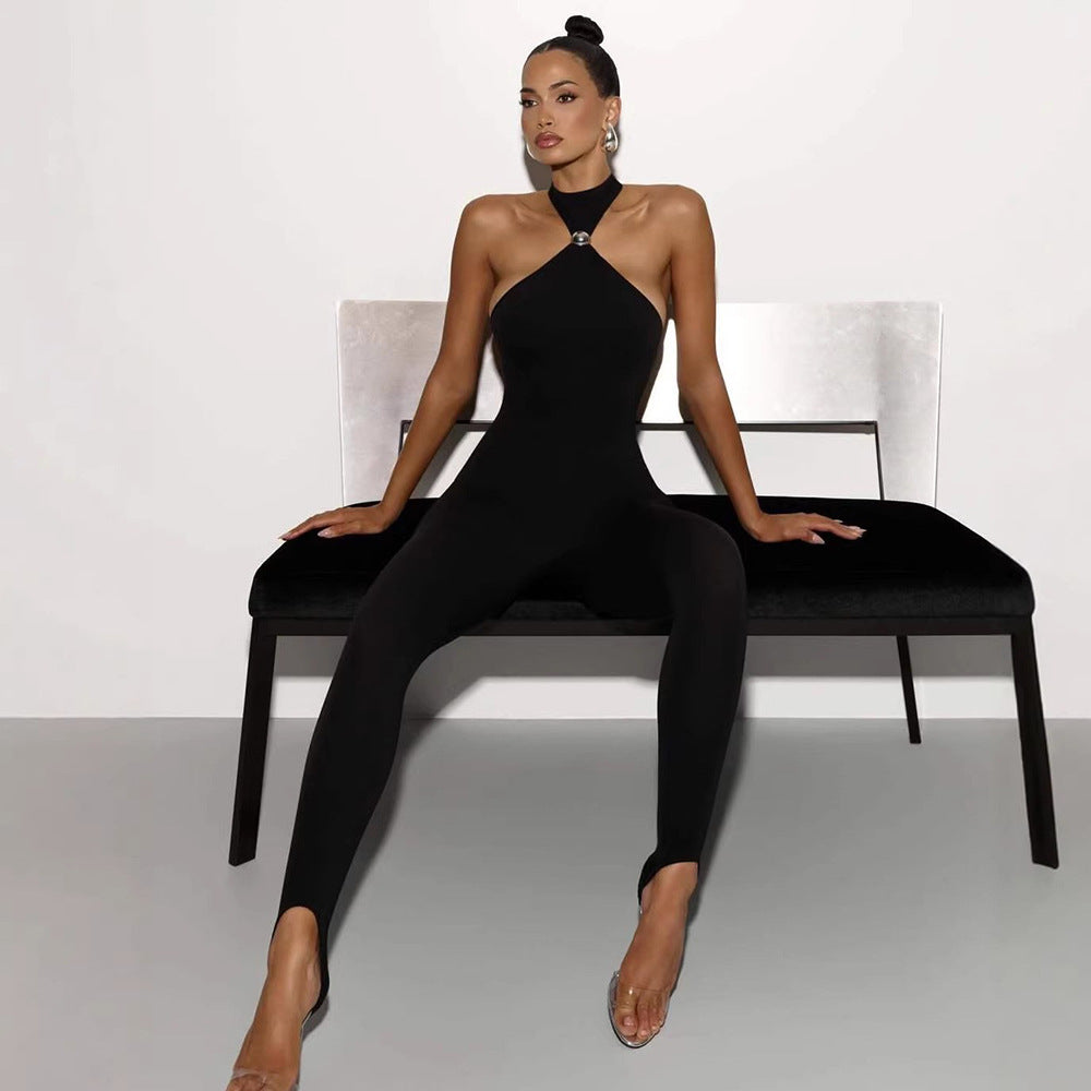 Women's Tight-Fitting Athletic Jumpsuit by Royal Closet