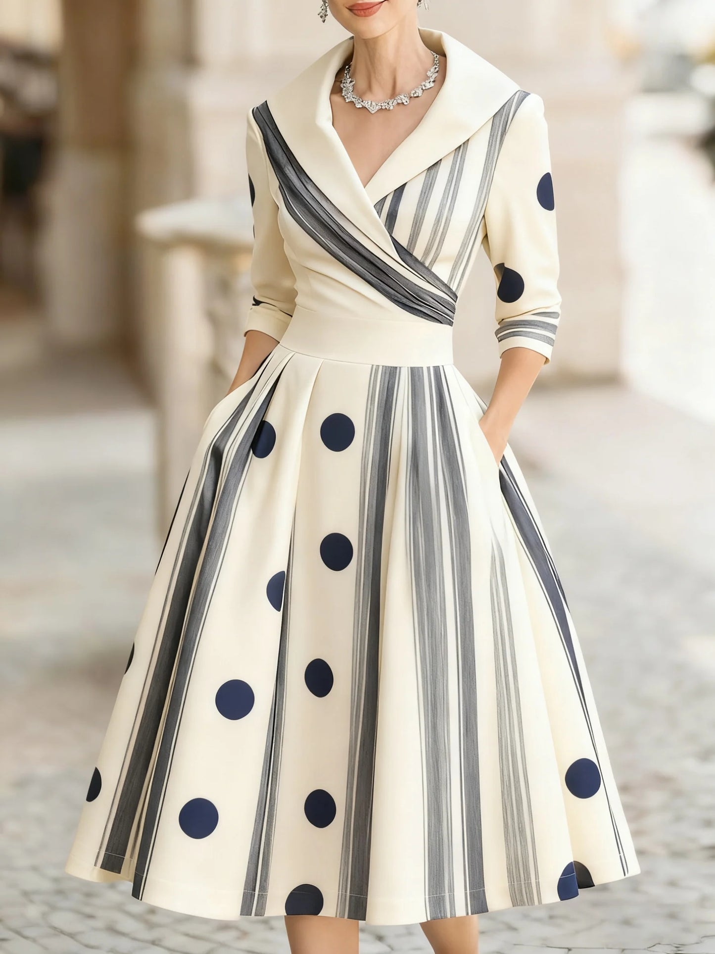 Elegant Formal Waist-tight Dress Slimming Elegant Long Sleeve