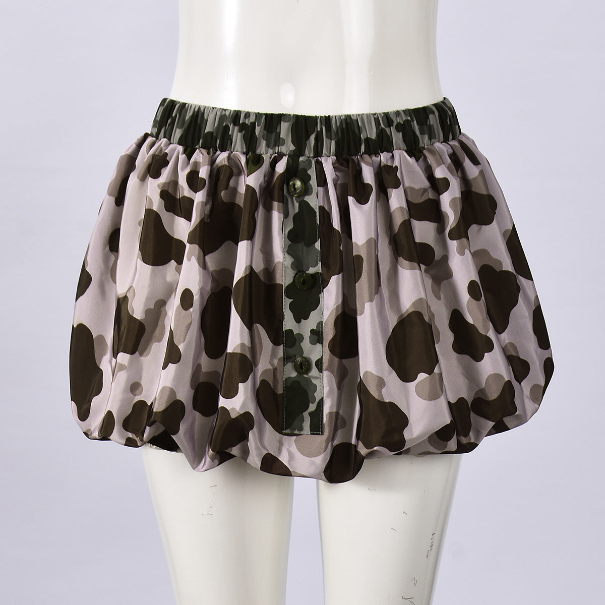 Womens Printed Spotted Elastic Waist Skirt by Royal Closet