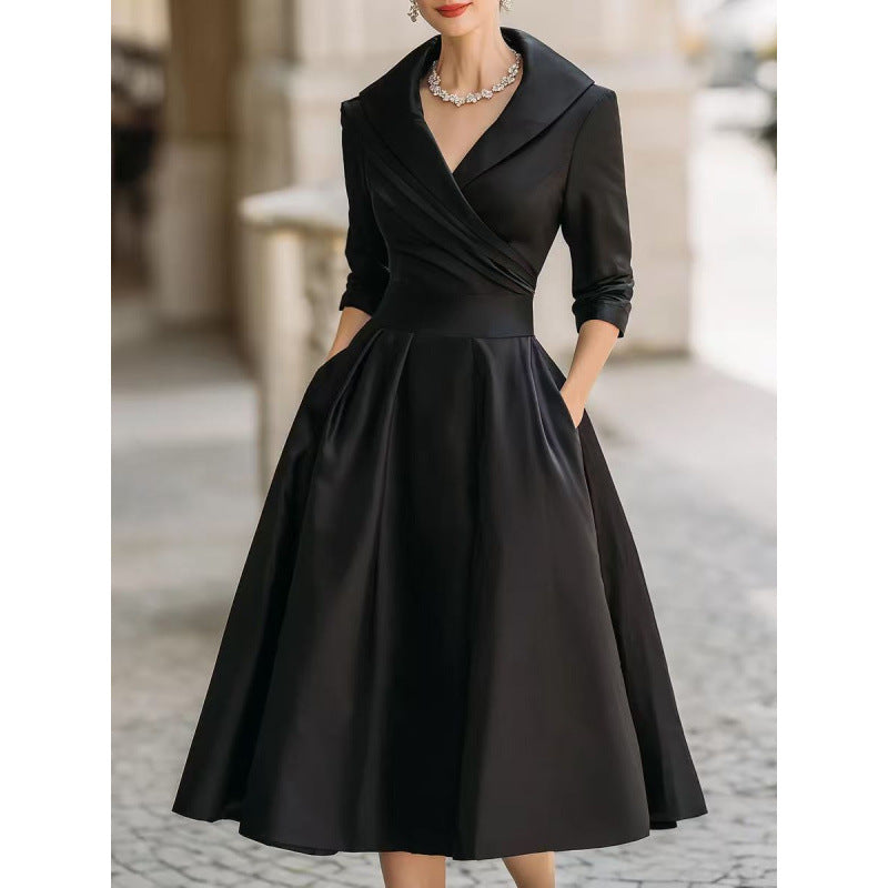 Elegant Formal Waist-tight Dress Slimming Elegant Long Sleeve