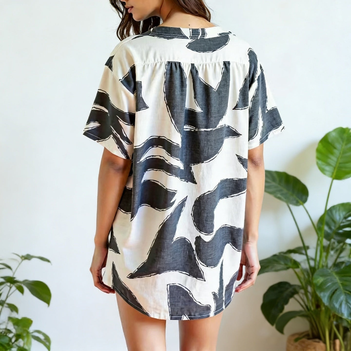 Printed Comfortable Casual Resort Shirt And Shorts Set For Women by Royal Closet