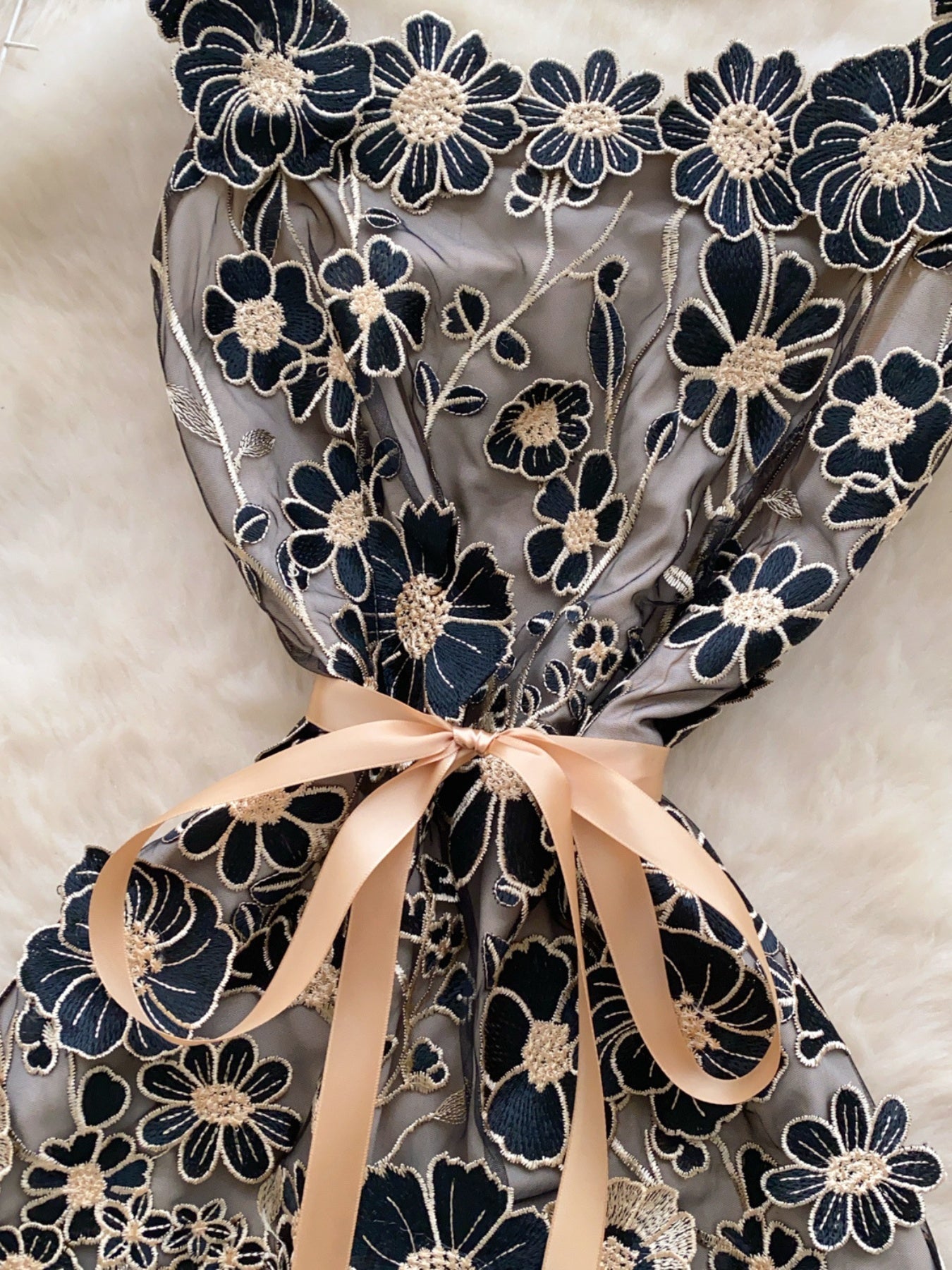 Floral Tie Waist Mini Dress by Trendsi
