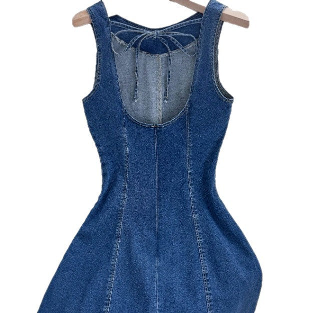 Womens Spring New Arrival Fashionable Slim-fit Sleeveless Bow-decorated Dress by Royal Closet