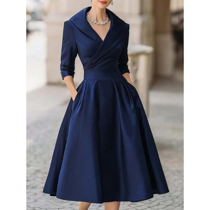 Elegant Formal Waist-tight Dress Slimming Elegant Long Sleeve