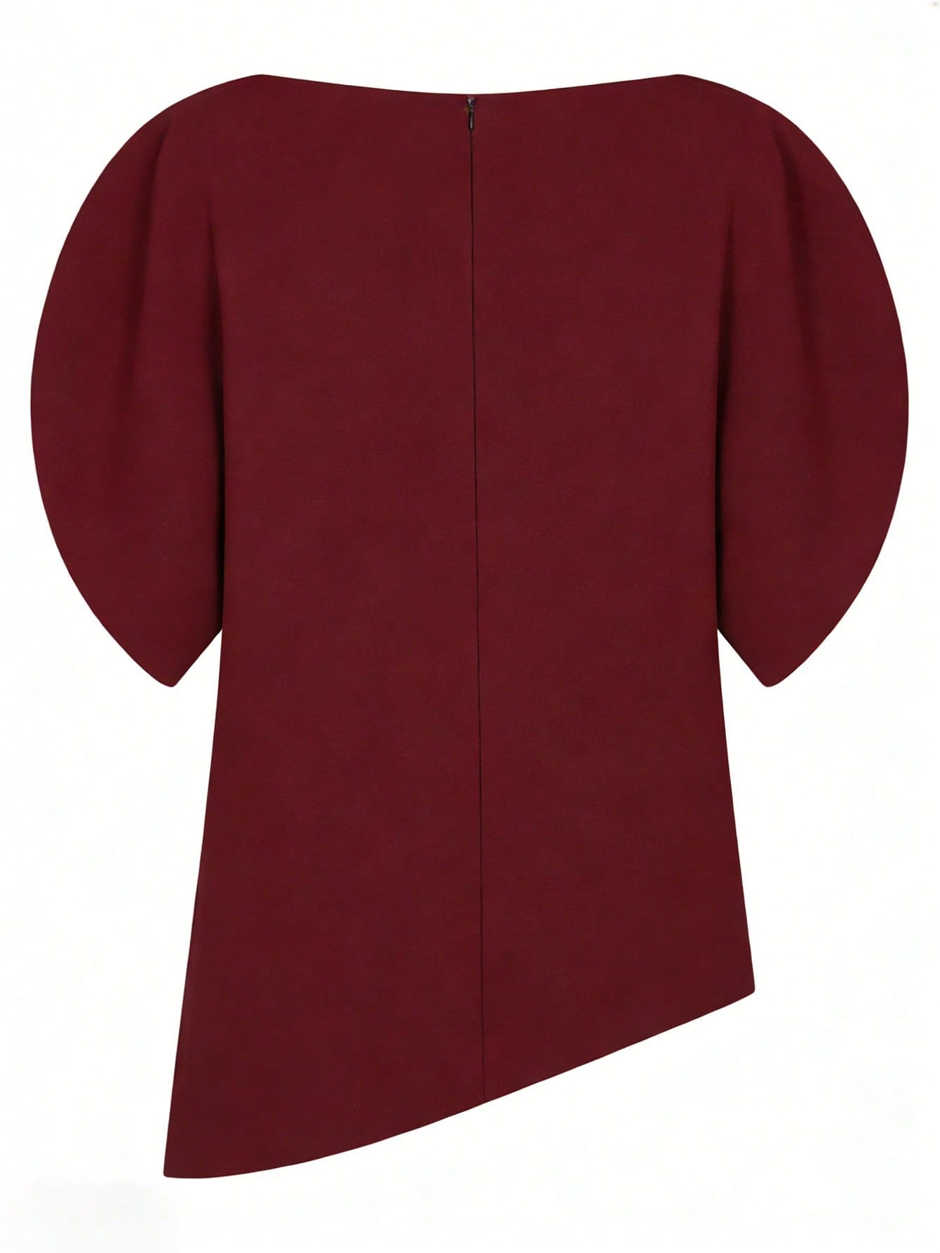 Slim-fit Crewneck Top With Puff Sleeves by Royal Closet