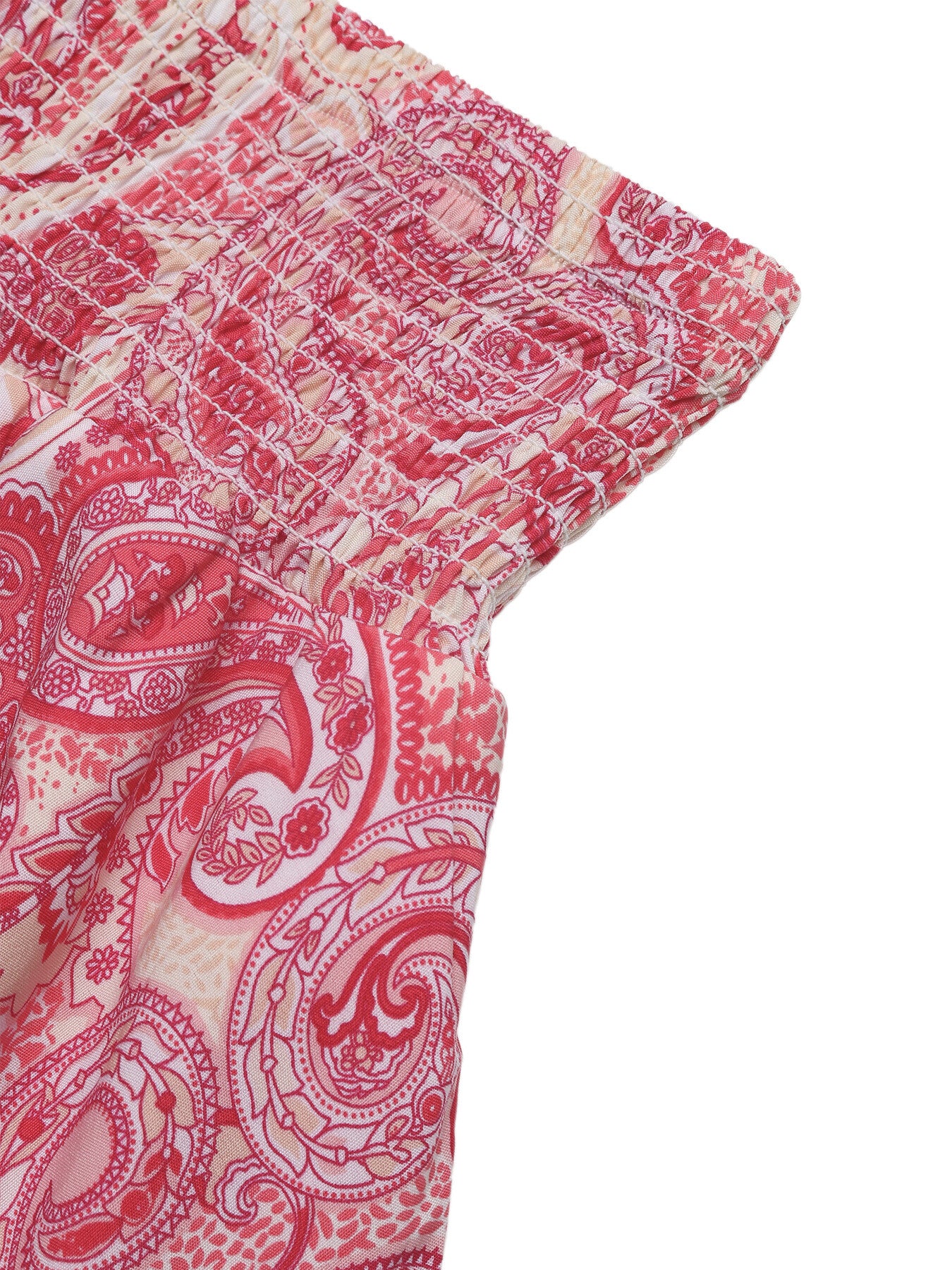 Womens Paisley Print Tube Top and Ruffle Mini Skirt Set by Trendsi