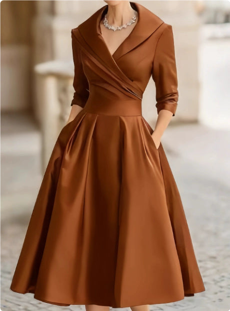 Elegant Formal Waist-tight Dress Slimming Elegant Long Sleeve