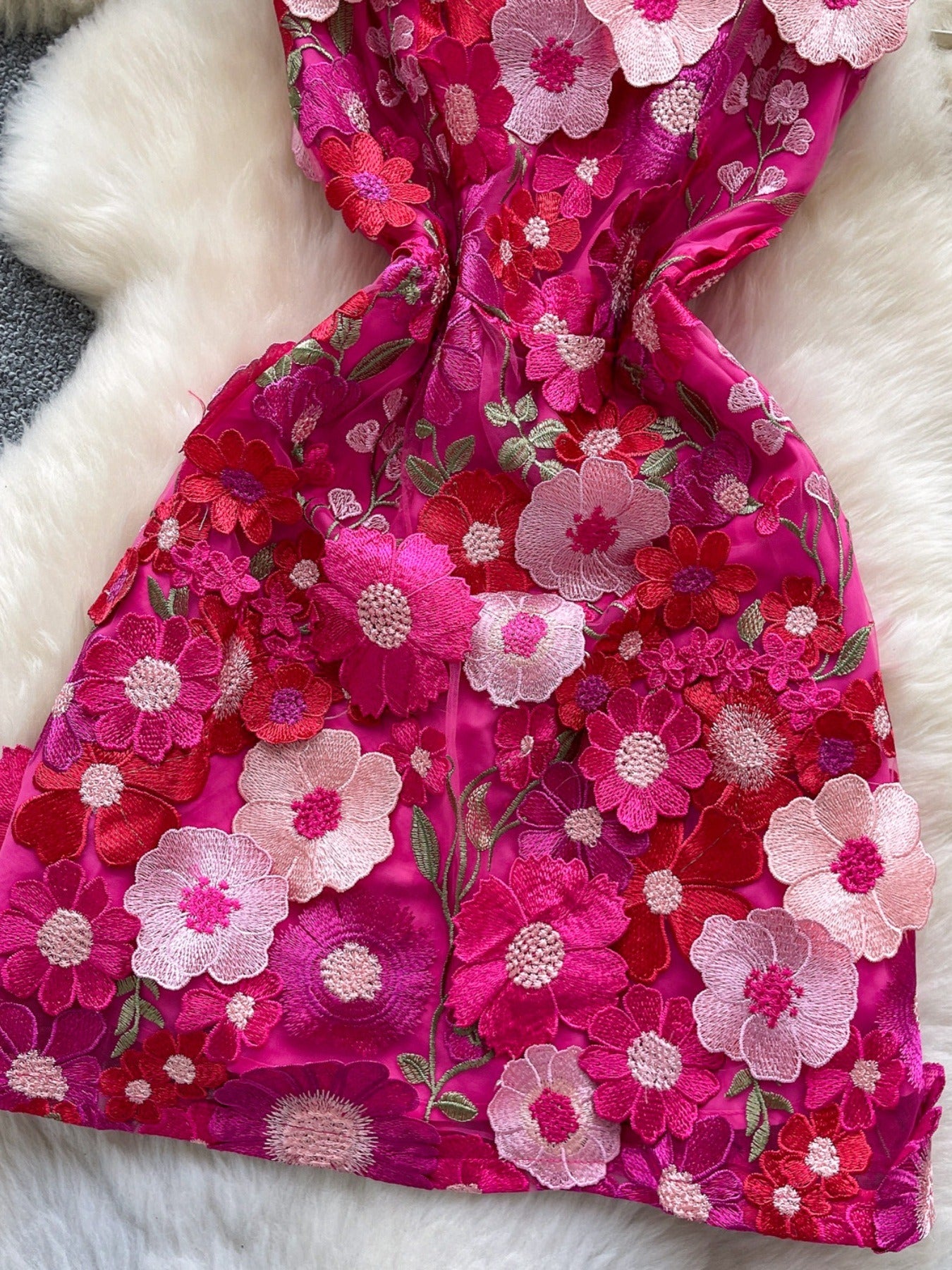 Floral Tie Waist Mini Dress by Trendsi