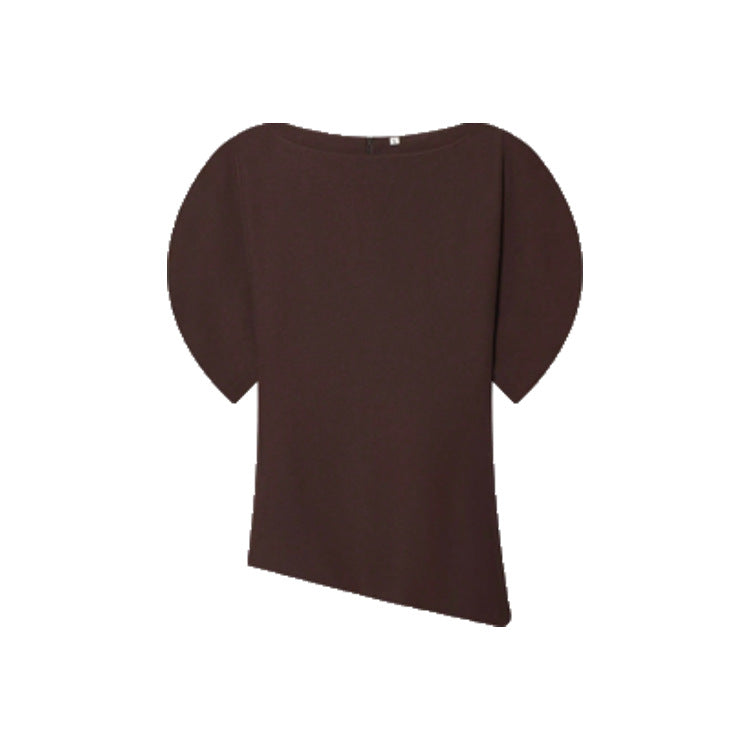 Slim-fit Crewneck Top With Puff Sleeves by Royal Closet