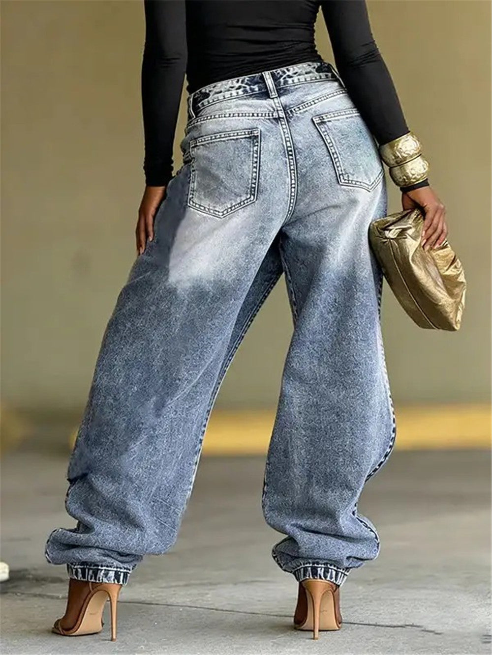 Womens Designer-style Deconstructed Patchwork Denim Jeans by Royal Closet