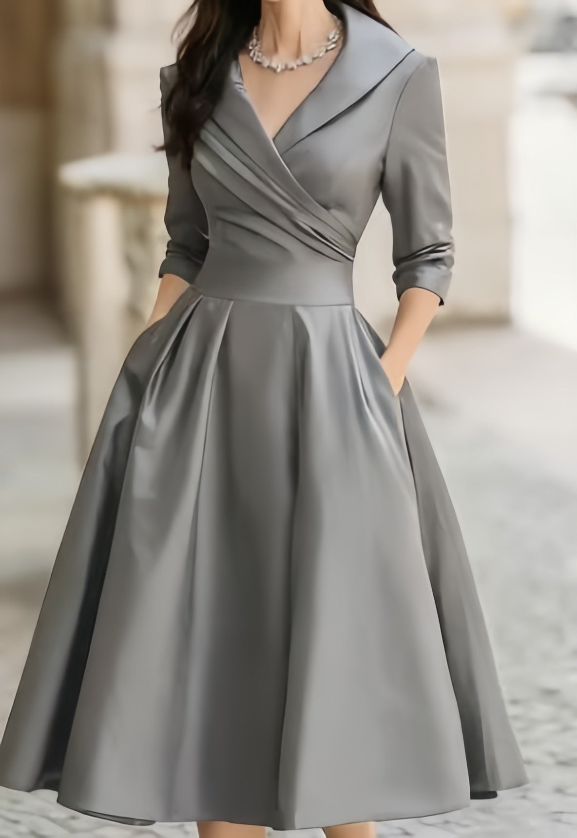Elegant Formal Waist-tight Dress Slimming Elegant Long Sleeve