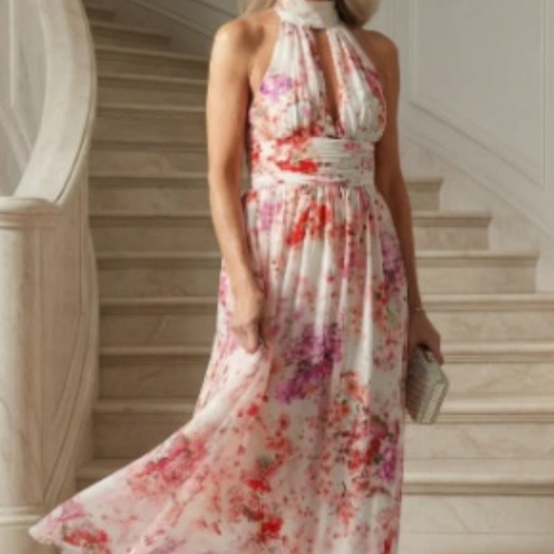 American Floral-print Summer Seaside Resort Dress by MELI