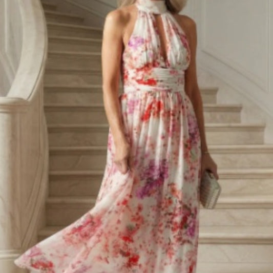 American Floral-print Summer Seaside Resort Dress by MELI