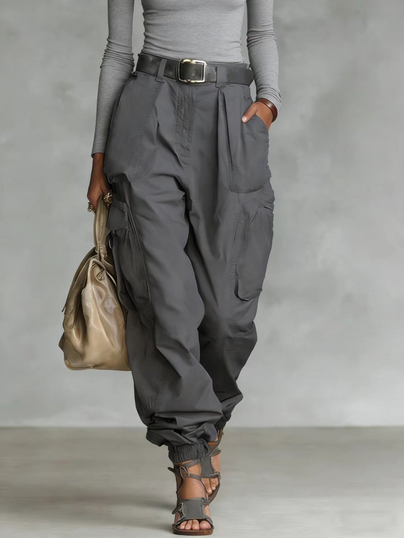 Relaxed-fit Wide-leg Casual Trousers For Women by Royal Closet